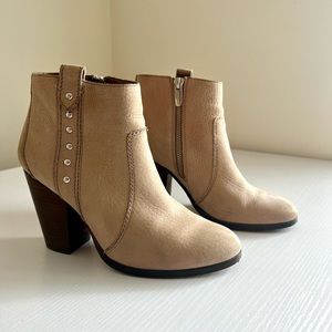Coach Beige Block Heel Booties - Size 6.5